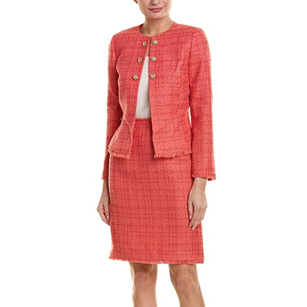 Tahari Coral Bouclé Skirt Suit size 20W